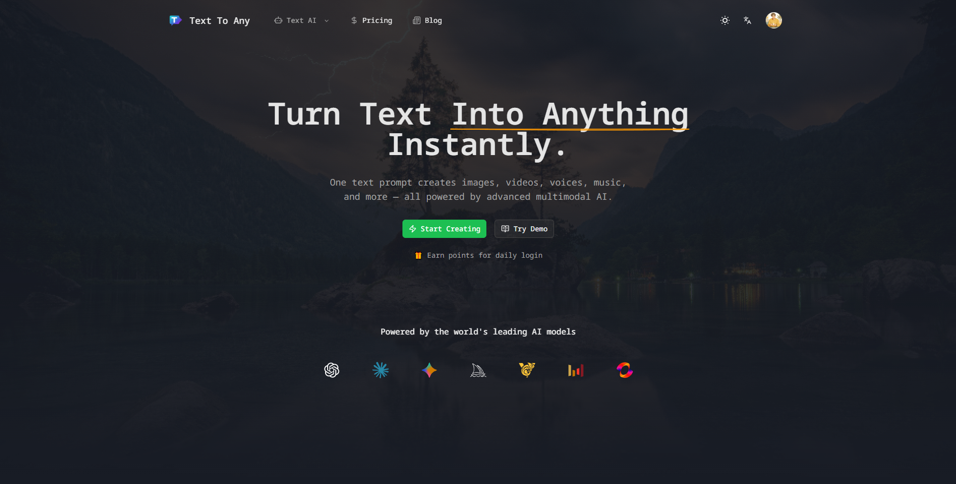 Text To Any — Turn Text Into Anything With AI