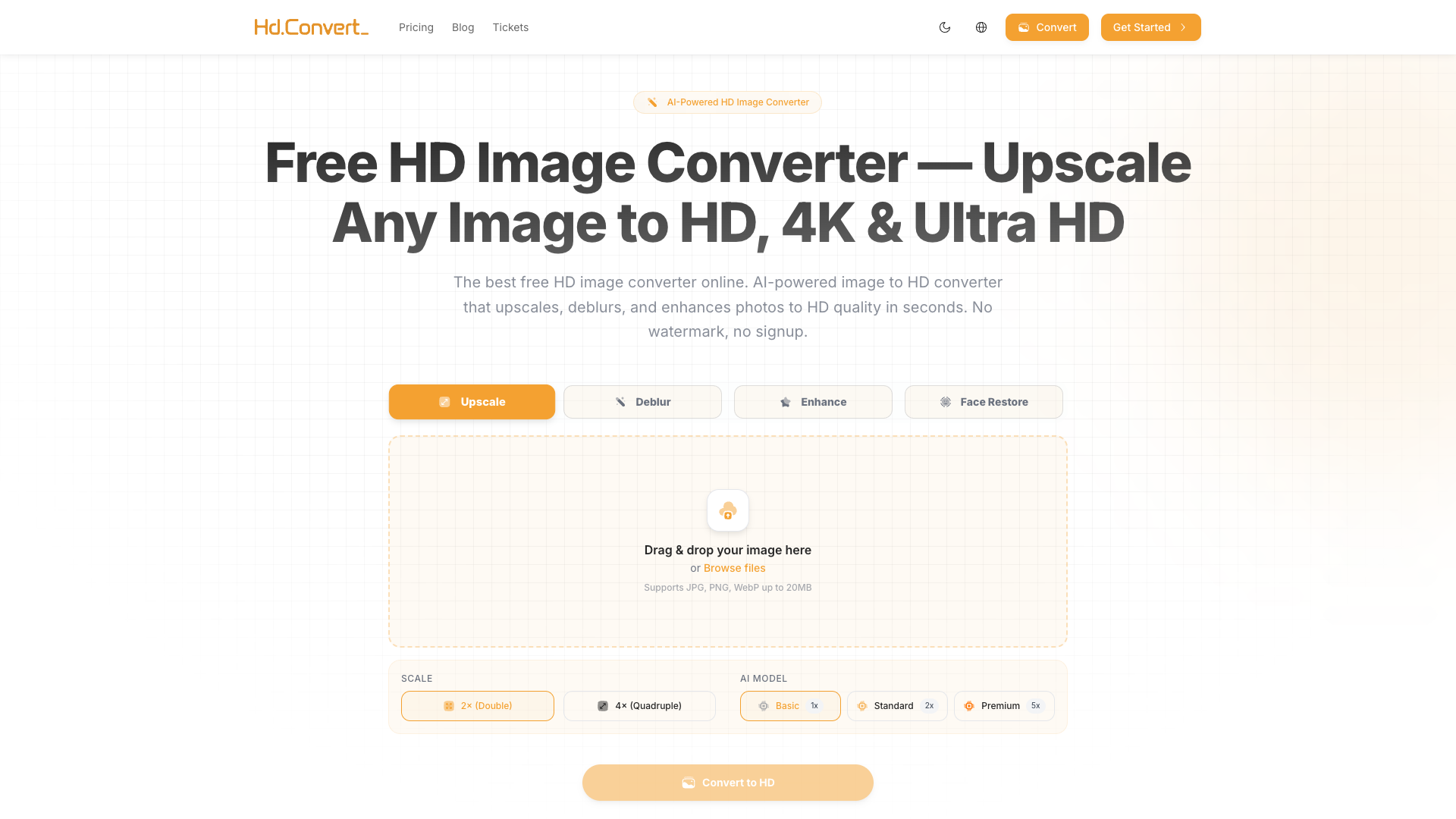 HD Image Converter - 免费的 AI 图片转换工具